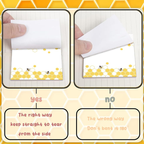 9 Pieces Bee Sticky Notes 3x3 Inch Cute Bee Note Pads Adesive Bee Memo Notes for School Office Home Supplies Students Teachers Gift...