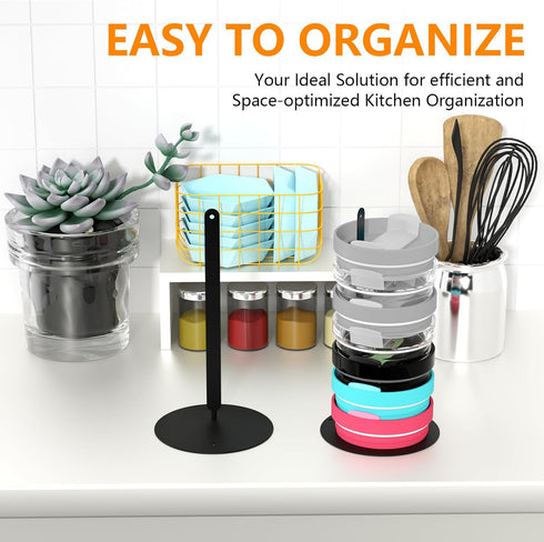 Tumbler Lid Organizer, Stainless Steel Detachable Vertical Storage Up to 10 Cup Lid Organizer for Kitchen Cabinet Organization Tumbler Lid Holder ...