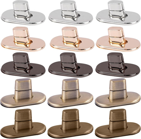 Framendino, 15 Pack Twist Turn Lock Clasp Purse Hardware Twist Lock Fasteners Closure Lock Clip Clasps Leathercraft for DIY Craft Handbag Making (...