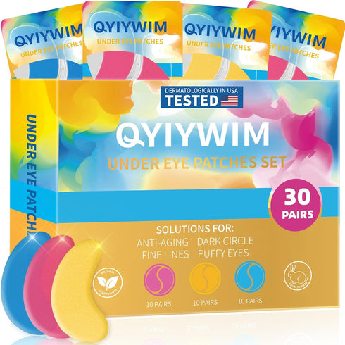 Under Eye Patches For Puffy Eyes Treatment 30 Pairs, 24K Gold Eye Mask For Dark Circles And Puffiness, Hyaluronic Acid Eye Mask For Puffiness, Eye...
