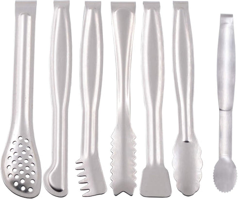 Small Serving Tongs Set 6-Inch Appetizer Tongs Stainless Steel Mini Tongs, Set of 6...
