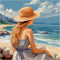 51buyoutgo Beach 11ct Cross Stitch Kits, 11 CT Easy Funny Pre Printed Counted Stamped Cross Stitch Embroidery Needlepoint Needlework Patterns Kits...