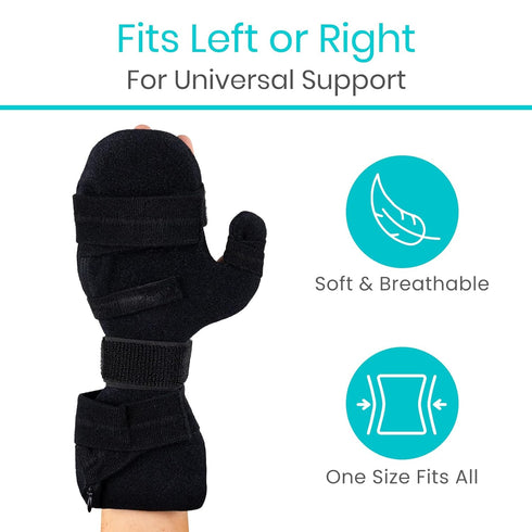 Vive Resting Hand Splint - Stroke Recovery Support Brace for Straightening Fingers - Right & Left Wrist Night Immobilizer - Patient Rehabilitation...