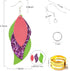 AOUXSEEM 181 Pcs Leaf Faux Leather Earrings Making Kit for Beginner, Contains 60 Pre Cut Lightweight Glitter Printed Synthetic Fabric Pieces and H...