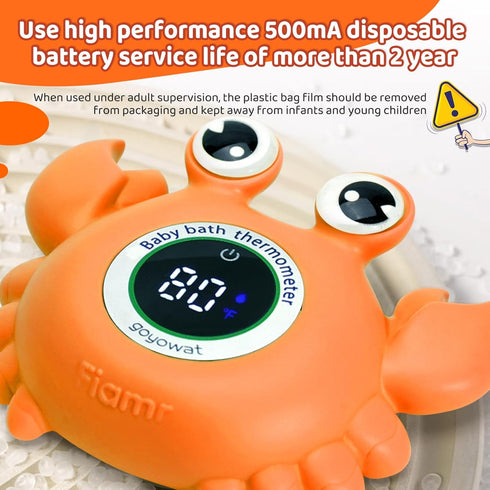 Baby Bath Thermometer,Newborn Swimming Safety Toy Thermometer?Bathtub Water Thermometer,Large Eyed Crab Toy Floating Water Temperature Gauge Baby ...