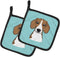 Caroline's Treasures BB1177PTHD Checkerboard Blue Beagle Pair of Pot Holders Kitchen Heat Resistant Pot Holders Sets Oven Hot Pads for Cooking Bak...