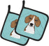Caroline's Treasures BB1177PTHD Checkerboard Blue Beagle Pair of Pot Holders Kitchen Heat Resistant Pot Holders Sets Oven Hot Pads for Cooking Bak...