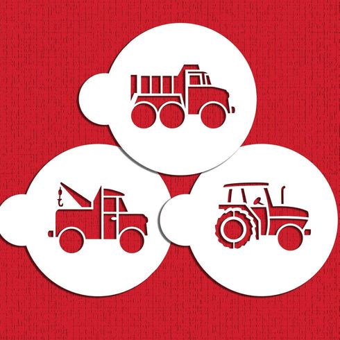 Designer Stencils Trucks Cookie Set, Beige/Semi-Transparent...