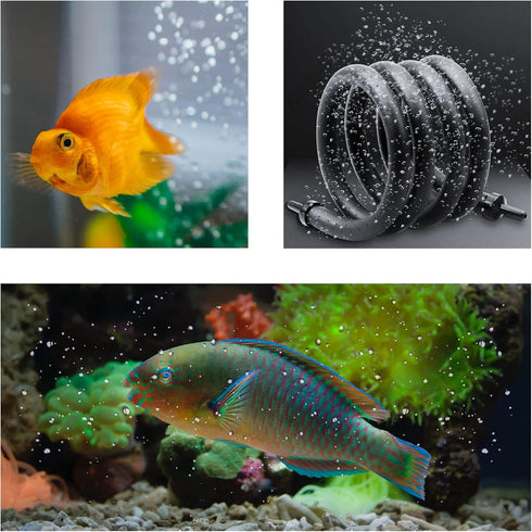 Aquarium Flexible Rubber Wall Air Curtain Bubble Tube for Fish Tank Soft Rubber Tube Hose Oxygen Diffuser Tube 75cm/29.5“ Length...