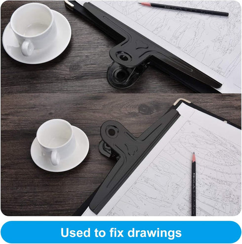 Extra Large Bull Clips Stainless Steel - Coideal 2 Pcs 30cm XXL Jumbo Black Metal Binder Paper Clip Clamps for Office School, Drawing (11 4/5 Inch...