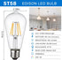 HESSION Vintage LED Edison Bulb, Medium E26 Led Bulbs 40W Equivalent, 6-Pack Dimmable Light Bulbs, High Brightness 400LM Warm White 2700K, ST58 An...