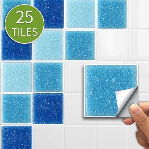 25 Pcs Self-adhesive Tile transfer for Home Decor, Peel and stick Tile Decal, Water-proof Backsplash Wall Tile Sticker for Kitchen Bathroom, 6x6in...