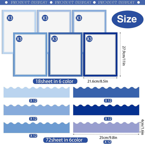 90 Pcs Science Fair Board Supplies Include 72 Trim Scalloped Bulletin Board Borders 18 Presentation Board Subtitles for Classroom Office Display B...