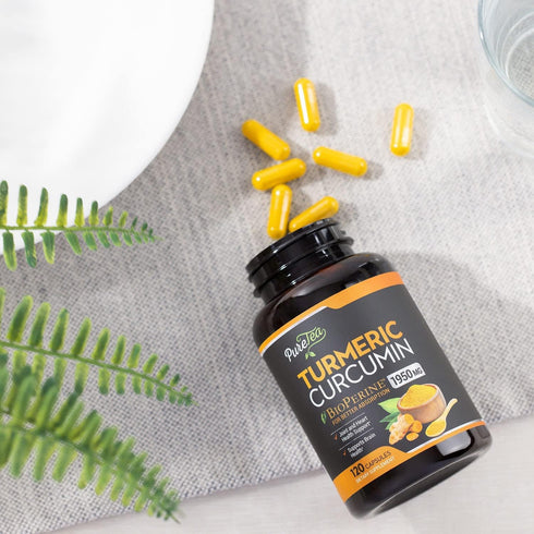 Turmeric Curcumin with BioPerine 1950mg, 95% Standardized Curcuminoids - Black Pepper for Max Absorption, Herbal Joint Support, Nature's Tumeric E...