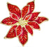 Large Statement Flower Holiday Party White Red Enamel Poinsettia Brooch Clip On Earrings Scarf Pin Jewelry Set For Women Silver Gold Plated...