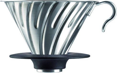 Hario V60 Metal Coffee Dripper, Size 02, Silver...