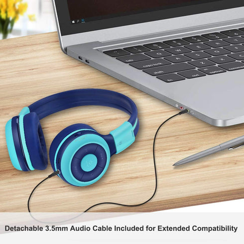 SIMOLIO Kids Bluetooth Headphones with Microphone and 75dB,85dB,94dB Volume Limit, Foldable Lightweight & Adjustable, Wireless Headphones for Kids...