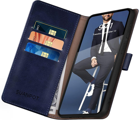 SUANPOT for Samsung Galaxy S22 Ultra with RFID Blocking Leather Wallet case Credit Card Holder,Flip Folio Book Phone case Shockproof Cover Women M...