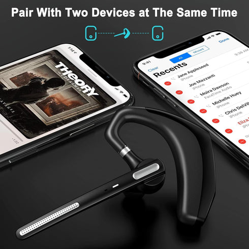 Bluetooth Headset V5.1,Wireless Bluetooth Earpiece with CVC8.0 Dual Mic Noise Cancelling,500mAh Battery for 110H Work Time,Handsfree Earphones for...