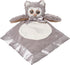 Bearington Collection Owl Plush Stuffed Animal Security Blanket Lovey - 15 in Gray Satin Trim Owl Lovey Blanket - Soft Baby Blankie & Toy for Newb...
