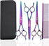 Dog Scissors for Grooming with Safety Blunt Tip, Dog Grooming Scissors Set for Pets, Professional 7 in 1 Grooming Scissors for Dogs and Cats - 6CR...