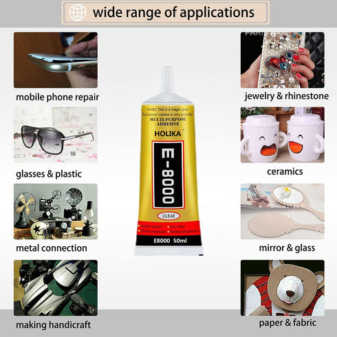 E8000 Jewelry Rhinestones Glue,High Performance Liquid Glue,Inlay Glue, Pendant Adhesive,50g Craft Adhesive Glue with Precision Tip Multifunctiona...