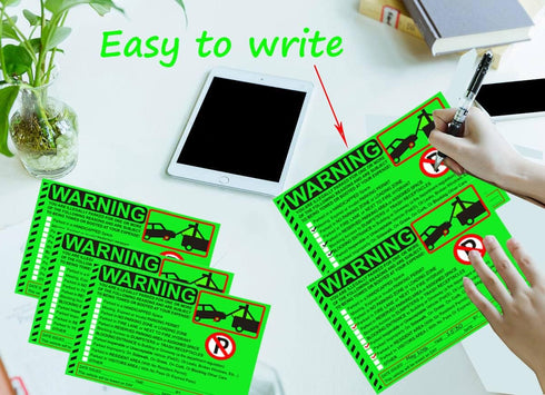 50 Pcs Parking Violation Stickers Notice Parking Violation StickersTow Stickers for Car Vehicle Private Warning Tag Adhesive Car Window Fluorescen...