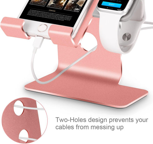 2 in 1 Charger Stand Compatible with Apple Watch Series Ultra2/Ultra/10/9/8/7/6/5/4/3/2/1/SE (38mm/40mm/41mm/42mm/44mm/45mm/46mm/49mm) and Compati...