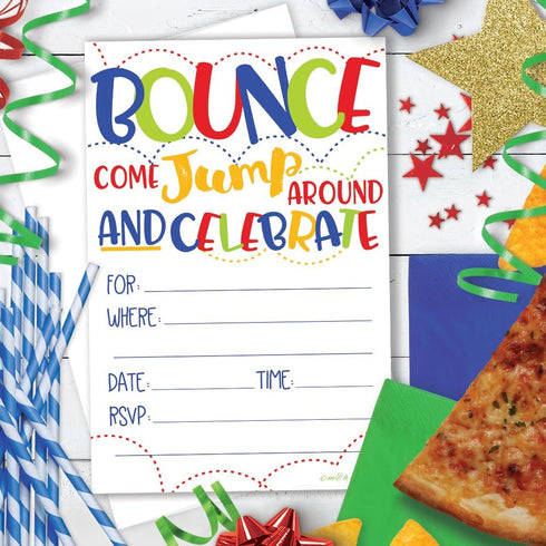 Bounce House or Jumping Party Invitations (20 Count) With Envelopes...