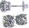 14K Solid Gold Post & Silver Simulated Diamond Stud Earrings-cubic zirconia earrings studs .30ct to 8.00ct...