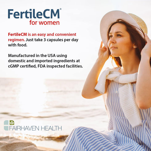 Fairhaven Health FertileCM Fertility Supplement for Women, Capsules - Fertile Cervical Mucus, Ovulation Cycle, includes L-Arginine, N-Acetyl-Cyste...