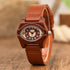 AIMES Womens Wooden Watch with Leather Strap Quartz Analog Red Bamboo Wooden Watches for Women Unique Lightweight Handmade Wood Wrist Watch...