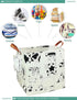 FANKANG Square Nursery Hamper Storage Bins Canvas Laundry Basket Foldable with Waterproof PE Coating Storage Baskets Gift Baskets for Children, Of...