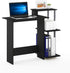 Furinno Efficient Home Laptop Notebook Computer Desk with Square Shelves, Black/Grey...