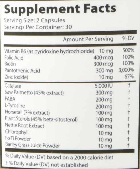 Anti-gray 7050 Hair 60 Capsules - Decrease Gray Hair - Restore Natural Hair Color - Contains Essential B Vitamins Minerals and Herbs 1 bottle...