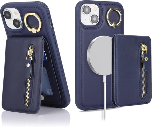 ?????? for iPhone 15 Case magsafe Compatible iPhone 15 case with Card Holder for Men iPhone 15 Wallet case Detachable Magnetic Leather Zipper Phon...