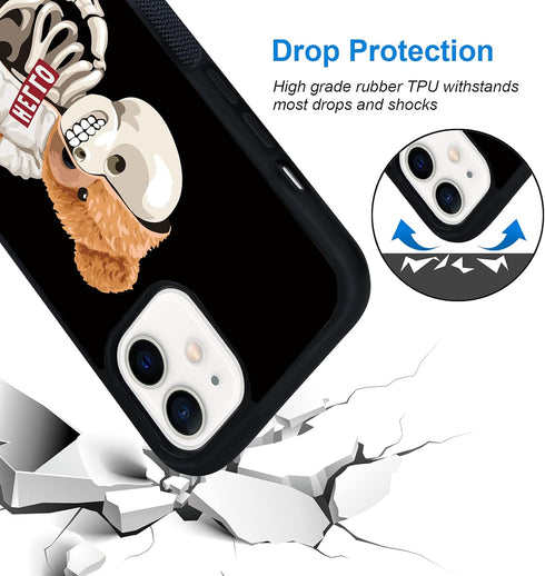 FANXI Skeleton Bear Phone Case Compatible with iPhone 12 Mini - Shockproof Protective Cute Cool Bear Designed for Case 12 Mini 5.4 Inch Case for M...