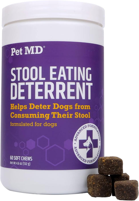Pet MD Stool Eating Deterrent - Prevent Dog from Eating Poop - Coprophagia Aversion with Enzymes, Herbs, & Prebiotics for Digestive Support & Fres...