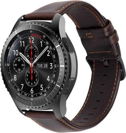 Leather Watch Band compatible with Samsung Galaxy Watch 3 45mm/Watch 46mm/Gear S3 Frontier/S3 Classic Replacement Bands,22mm Quick Release Wristba...