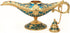 LAUYOO Classic Aladdin Magic Genie Lamp Legend Wishing Light Costume Lamp Metal Carved Arabian Props for Home Tabletop Decoration Party Birthday H...