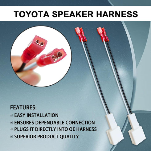 2Pcs 72-8104 Speaker Harness Adapte Compatible with Toyota Tacoma Tundra Camry Corolla 4 Runner Scion Pontiac Car Front and Rear Door Speaker Wire...
