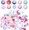 VILLCASE 100pcs Glass Flower Beads, Colorful Glaze Trumpet Flower Crystal Loose Beads, Translucent Bell Flower Spacer Beads with Hole for Jewelry ...