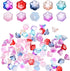VILLCASE 100pcs Glass Flower Beads, Colorful Glaze Trumpet Flower Crystal Loose Beads, Translucent Bell Flower Spacer Beads with Hole for Jewelry ...