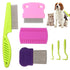 Tick flea comb for dogs 7pcs Metal flea brush for indoor Cats Lice combs for thick hair Pet tear stain comb Fine tooth comb Large and Small dog co...