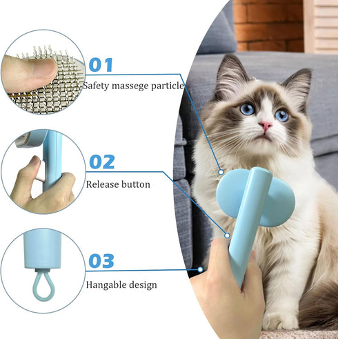 Dog Brush for Shedding, Undercoat Rake for Dogs, Cat Hair Brush, Self Cleaning Slicker Brush for Short and Long Haired Cats Dogs, Dog Deshedding B...