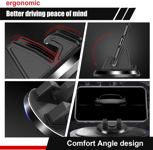 Pack-1 Car Dashboard Cell Phone Holder, 360 Degree Rotation Navigation Bracket, Car Universal Dashboard Phone Holder, for Most Cars, SUVs and Vans...