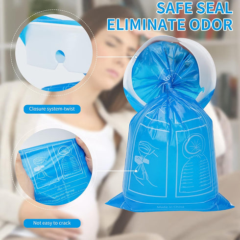 16 Pack Blue Emesis Bags Disposable for Kids, 1000 ml Vomit Bag for Morning Sickness Bags, Portable Nausea Bags for Pregnant Women,Barf Bag with L...
