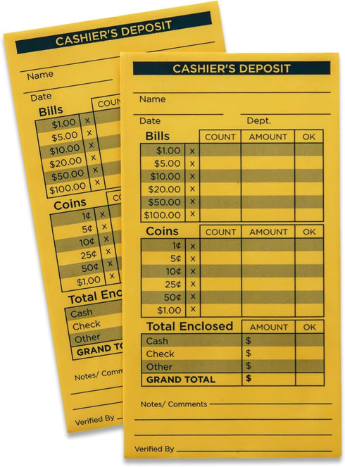 Cashier's Deposit Envelopes | Cash Drop Envelopes (100), Brown...
