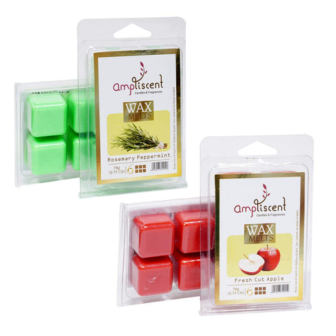 Scented Wax Melts -Wax Cubes Warmer|Candle Wax Air Fresheners|Scented Natural Soy Wax Melt Cubes Rosemary Peppermint and Fresh Cut Apple - Set of ...