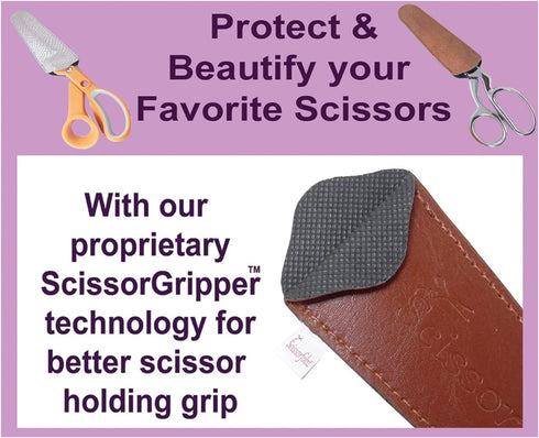 SCISSORFOBZ Designer Scissors Sheaths Shears Protective Covers-4 pcs Assorted Size Value Pack - Textured BLACK Design-#4-315...